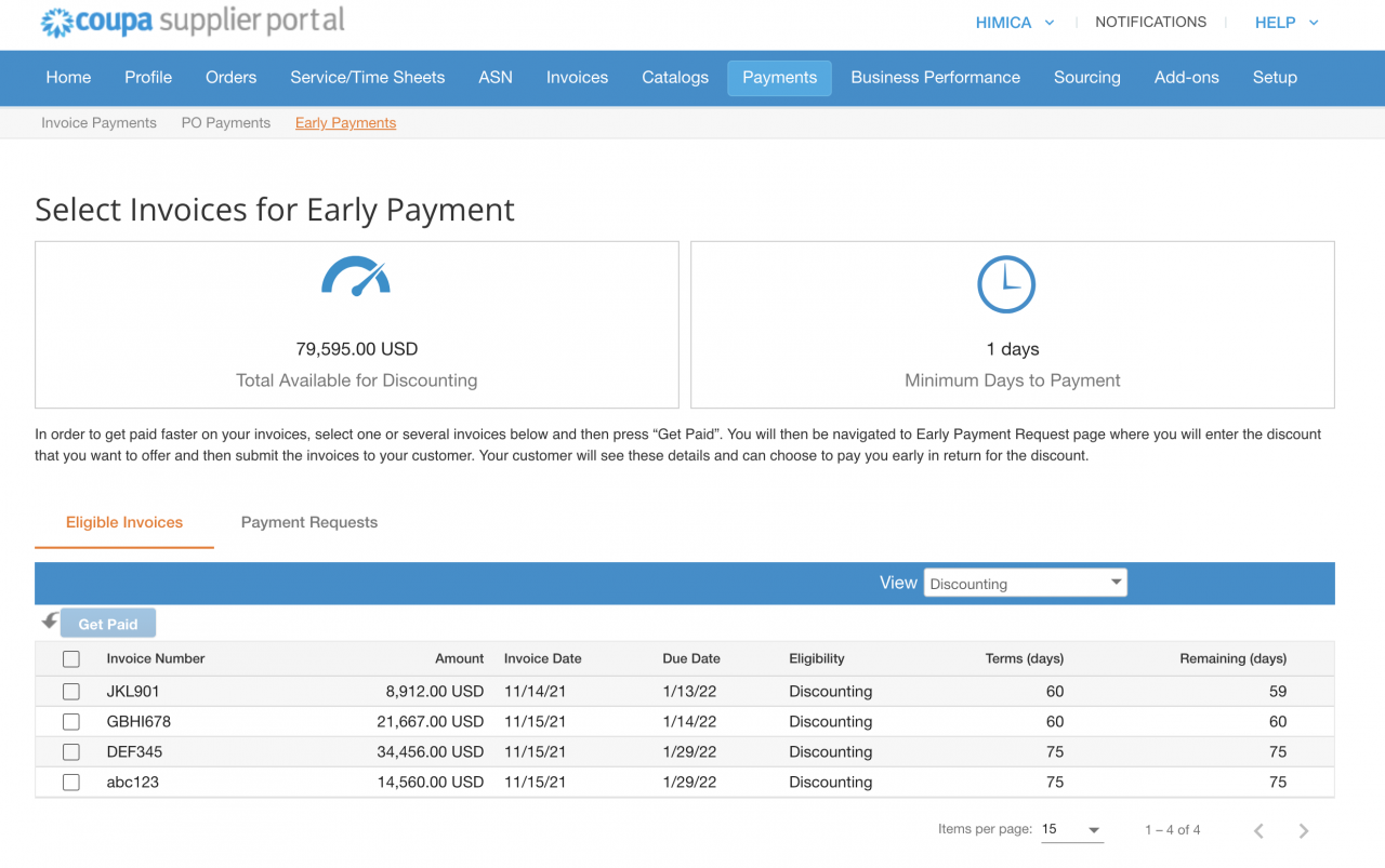 Barclays Dynamic discounting Coupa Suppliers
