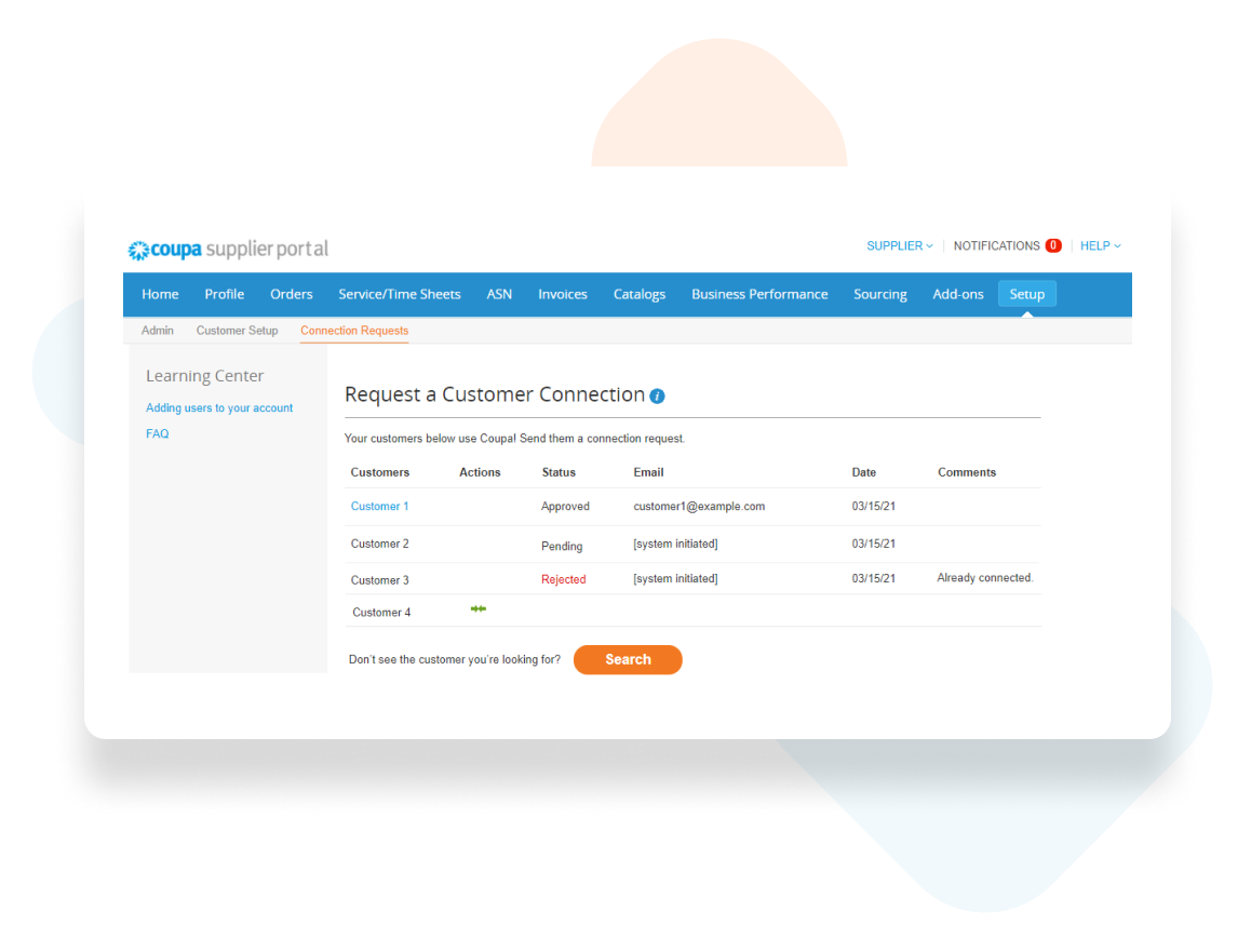 Article Add Customer To The Csp Coupa Suppliers